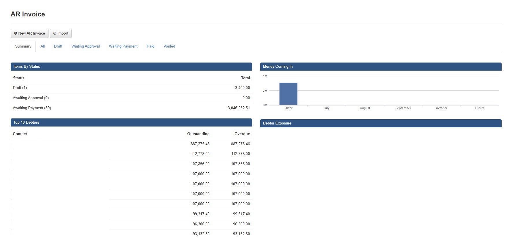 ด้านขาย: บันทึกรายได้และการรับเงิน 1